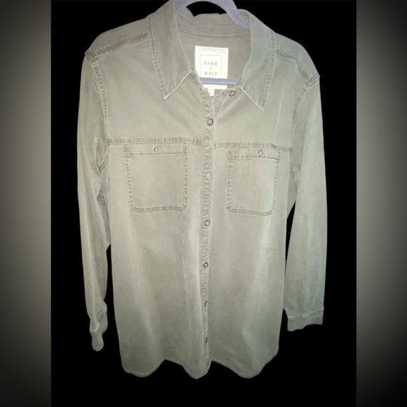 Cleo + Wolf Olive Shacket - XL - Picture 5 of 14